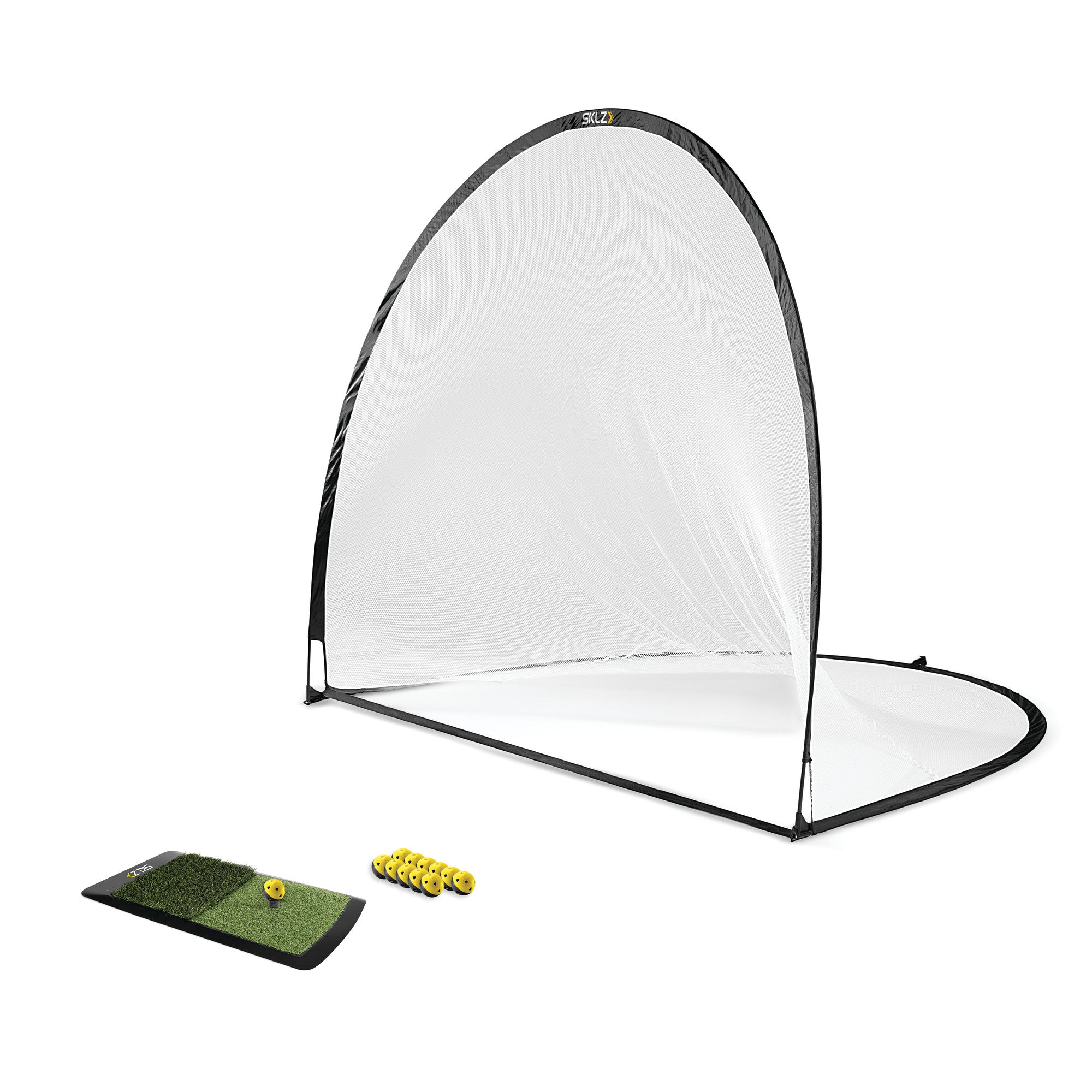 sklz-home-driving-range-kit-golf-bungsnetz-set-mit-impact-b-llen-launch-pad-und- image 1