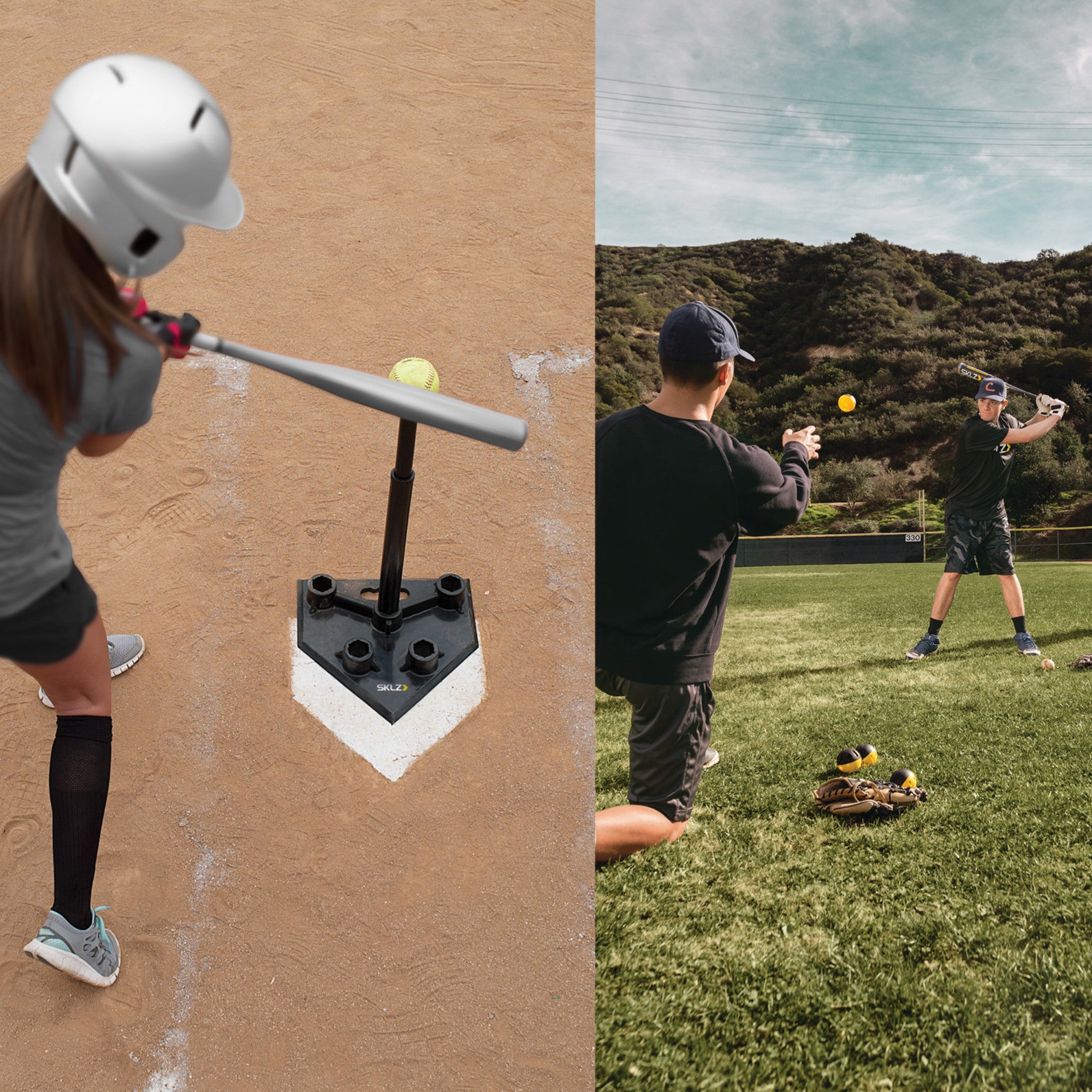 sklz-tee-and-ball-bundle-5-positionen-batting-tee-mit-12er-pack-impact-baseballs image 2