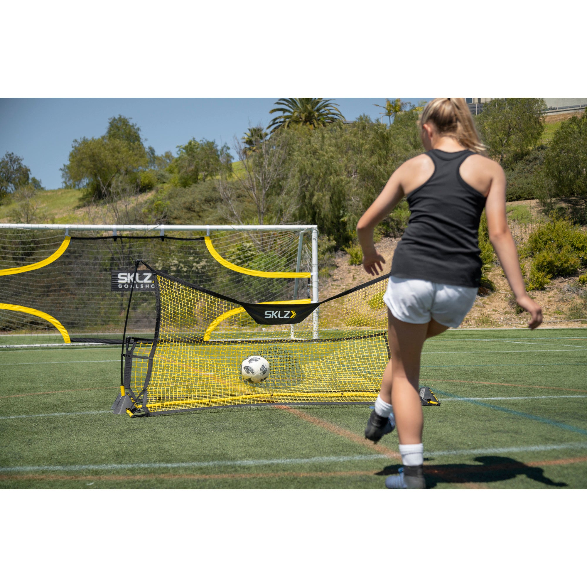 sklz-quickster-soccer-trainer-fu-ball-rebounder-mit-true-roll-netz-f-r-pass-und- image 3