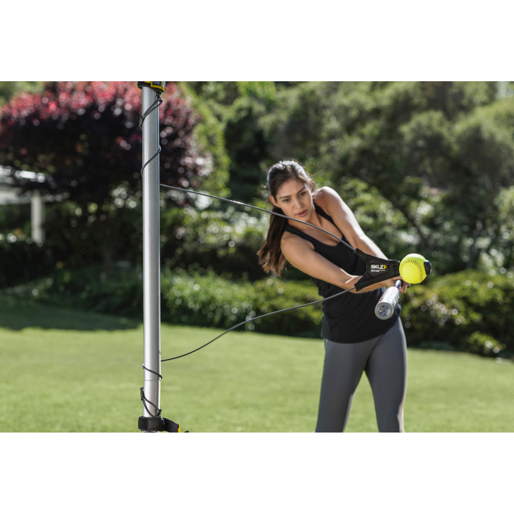 sklz-hit-a-way-softball-schlagtrainer-zum-befestigen-an-baum-oder-pfosten image 2