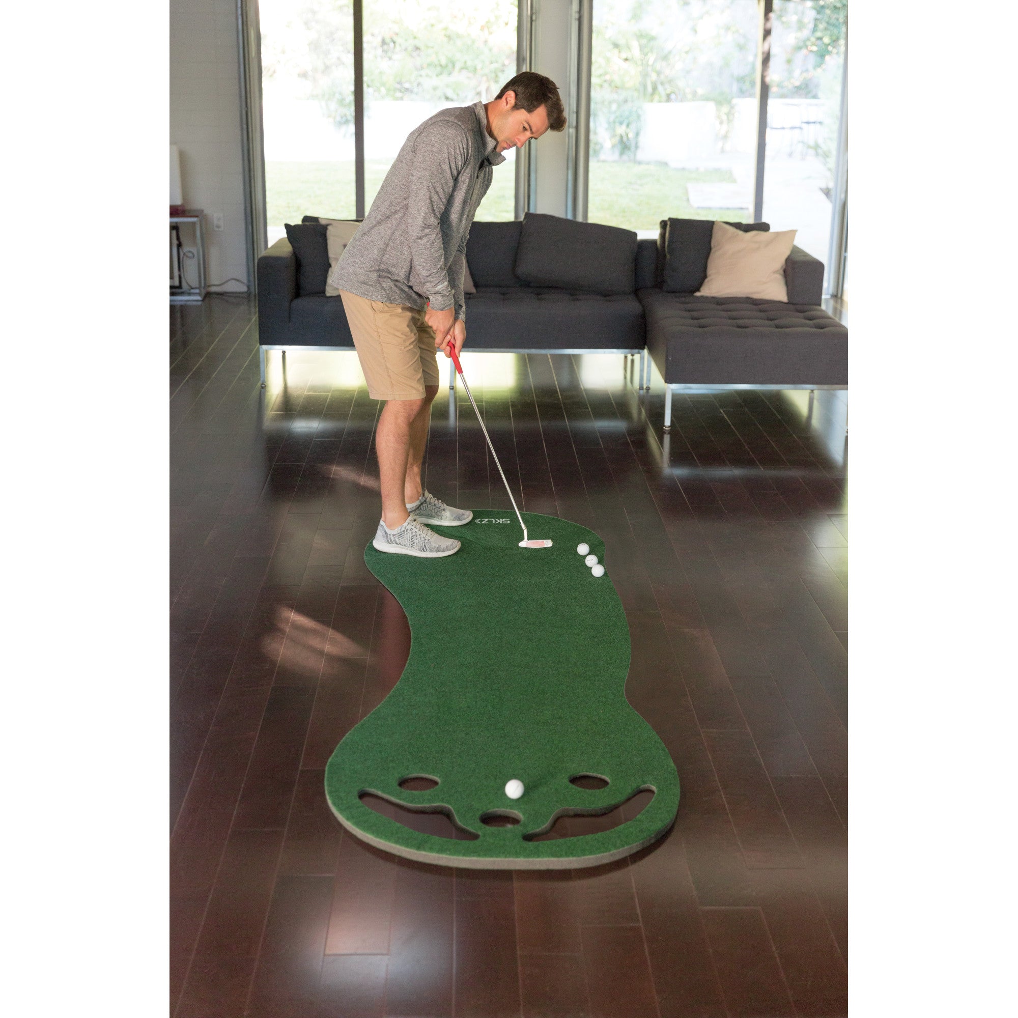 sklz-putting-green-tragbare-trainingsmatte-mit-true-roll-oberfl-che-3-l-chern-un image 8