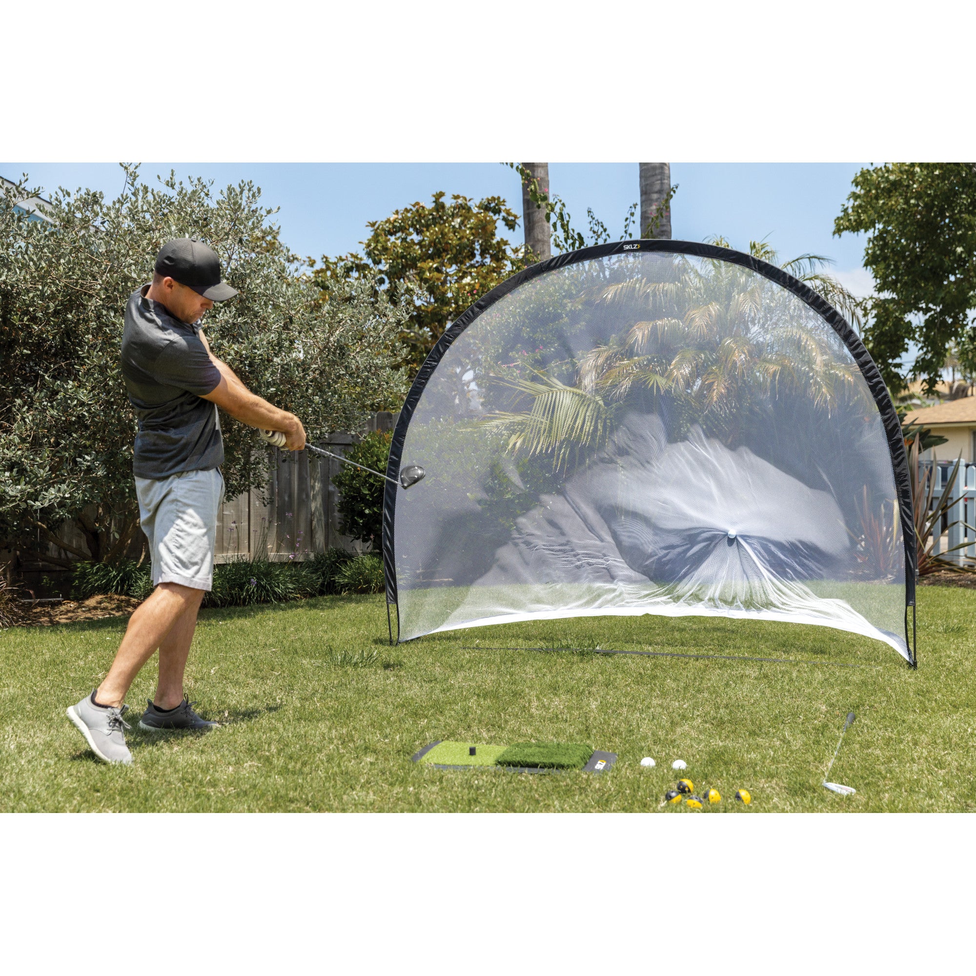 sklz-home-driving-range-kit-golf-bungsnetz-set-mit-impact-b-llen-launch-pad-und- image 4